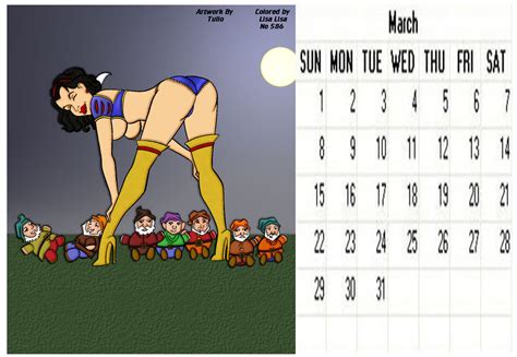 Rule 34 Ass Bashful Snow White Bent Over Breasts Calendar Disney