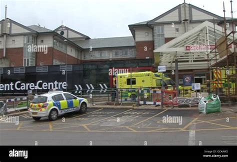 Police Officers At The Scene In The Car Park Of Blackpool Victoria