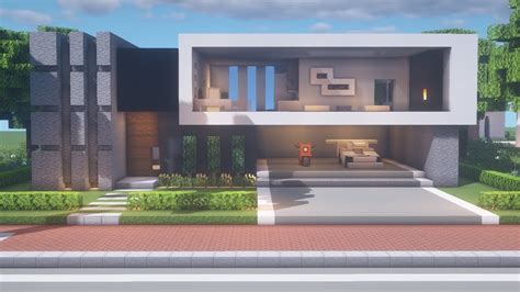 Minecraft Tutorial Modern House Gracium Modern City 3 Youtube