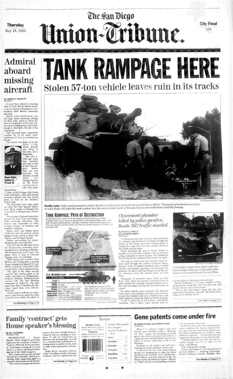 May 18, 1995: Tank rampage - The San Diego Union-Tribune