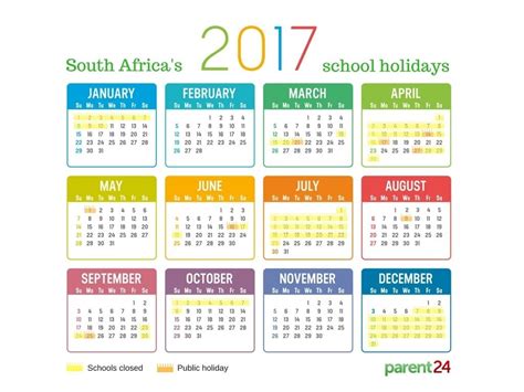 South African Calendar With Public Holidays Calendar Template Printable
