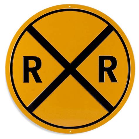 Railroad Crossing R R Round Signal Metal Sign Retro Tin Signs Tin