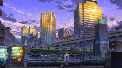 2560x1440 Anime Girl Cityscape Cats 1440p Resolution Hd 4k Wallpapers