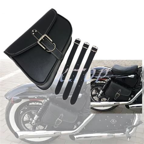 Motorcycle Pu Leather Saddlebags Saddle Tool Pouch Side Bag Storage For