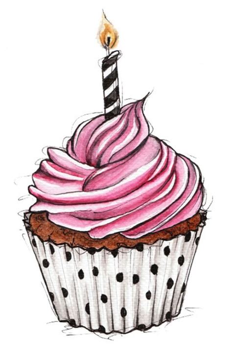 Cupcake By Nora Bisi Cupcake Drawing Cake Drawing Cupcake Illustration