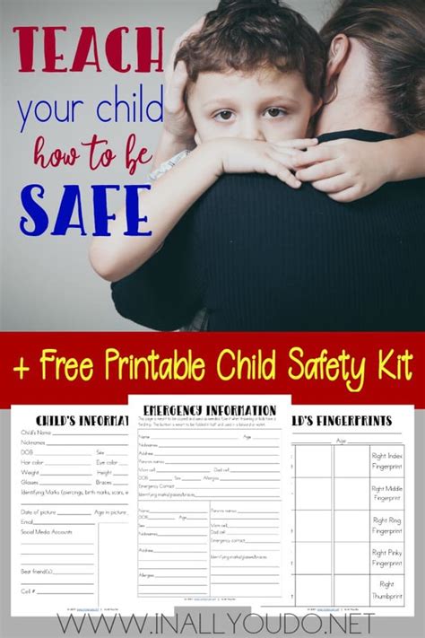 Teach Your Child How To Be Safe Free Printable Child