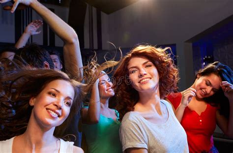 Smiling Friends Dancing In Club Stock Image Image Of Leisure Nice