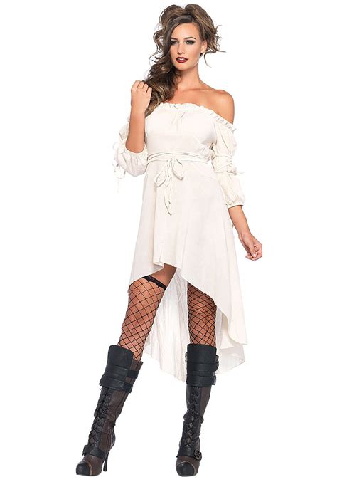 White Hi Lo Pirate Dress Costume For Women