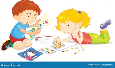 Kids Drawing Stock Vector Illustration Of Youth Drawm 10541029