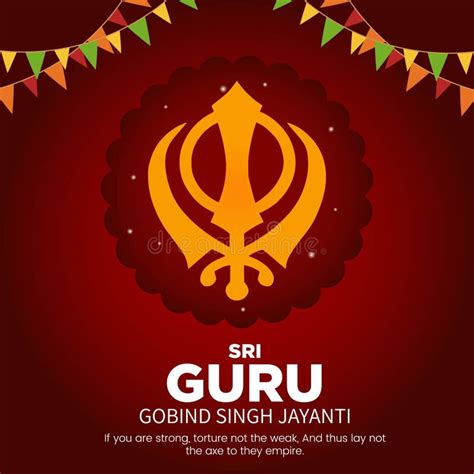 Banner Design Of Happy Guru Gobind Singh Jayanti Template Stock Vector