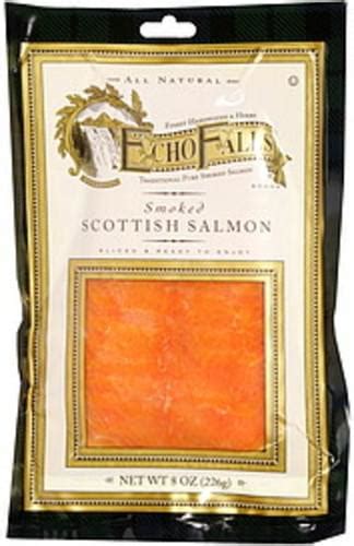 Echo falls wild alaska sockeye smoked salmon echo falls. Echo Falls Smoked Scottish Salmon - 8 oz, Nutrition Information | Innit