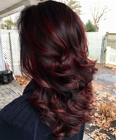 20 dark red hair with highlights the fshn