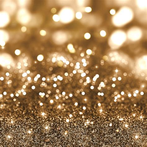 Golden Christmas Glitter Background With Stars And Bokeh