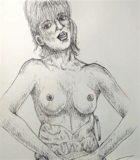 ORIGINAL GRAPHIC NUDE Erotic Drawing Nude Erotic Art A4 Female Act Pop