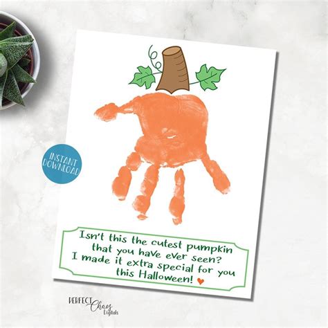 Halloween Handprint Art Pumpkin Handprint Craft For Kids Preschool