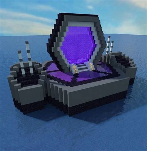 Futuristic Nether Portal Design Minecraft Minecraft Portal