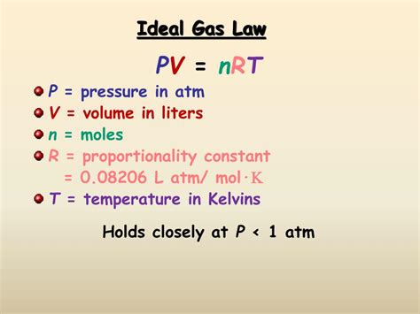 The gas constant (also known as the molar gas constant, universal gas constant, or ideal gas constant) is denoted by the symbol r or r. PPT - Ideal Gas Law PowerPoint Presentation, free download ...