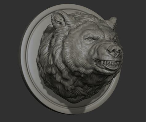 Artstation Bear Grin Roar Head Resources