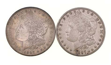 Lot Lot Of 2 1897 S Morgan Silver Dollars