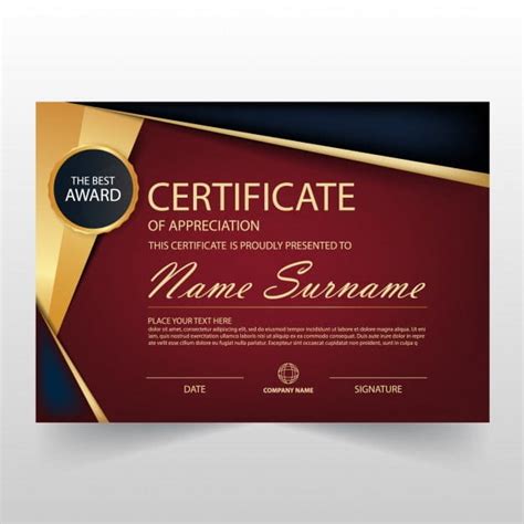Luxury Red Diploma Template Design Eps Vector Uidownload