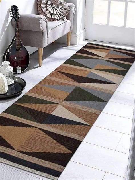 Rugsotic Carpets Hand Woven Flat Weave Kilim Wool 26x12 Runner Rug