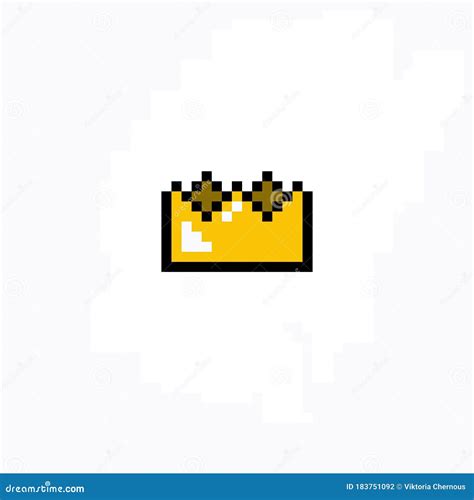 Crown Pixel Art Icon Pixel Illustration Stock Illustration