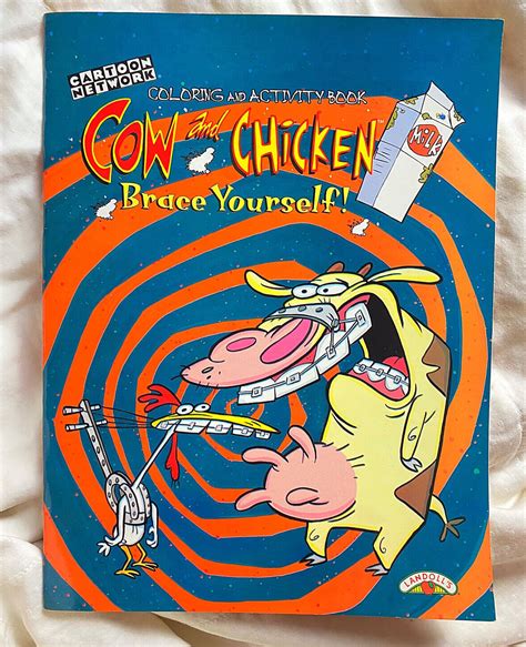 New Cow And Chicken Cartoon Network 1998 Coloring Book Rare 1990s