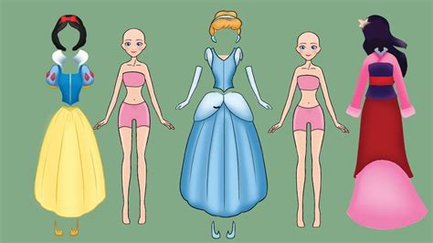 Girl Paper Doll With Princess Dresses Free Printable Papercraft The Best Porn Website