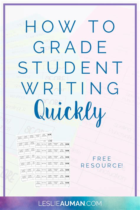 How To Grade Student Writing Quickly • Leslie Auman Writing Rubric