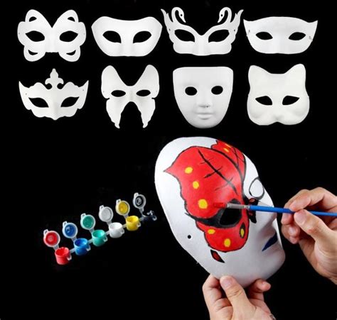 Hand sewing 3d face mask | diy face mask. New DIY Mask Hand Painted Halloween White Face Mask Butterfly Blank Paper Masks Masquerade ...