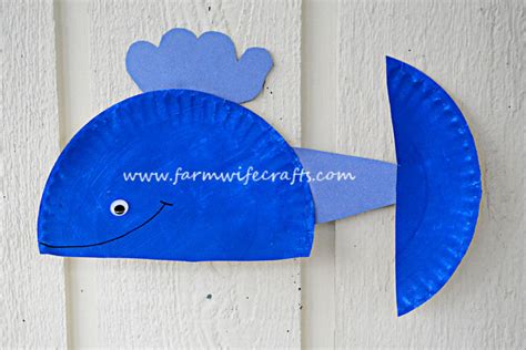 Blue Whale Paper Plate Craft The Farmwife Crafts