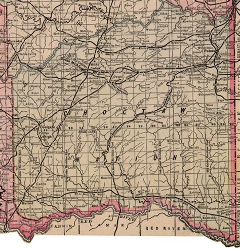 Choctaw Nation Indian Territory 1903 1905 Map Reprint