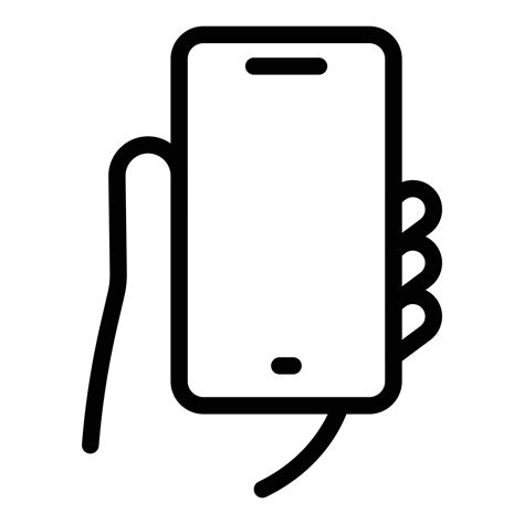 Hand Holding Mobile Phone Icon Outline Vector Touch Smartphone Vector Art At Vecteezy