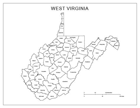 Printable Wv County Map Printable World Holiday