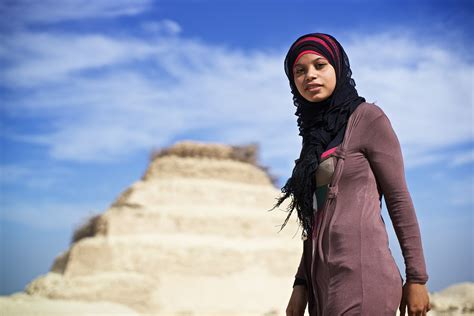 Cute Egyptian Girl With Djoser Pyramid On The Background Flickr