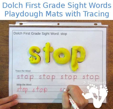Free Dolch First Grade Sight Words Playdough Mats With Tracing All 41
