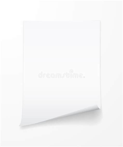 Blank A4 Sheet Of White Paper With Curled Corner And Shadow Template