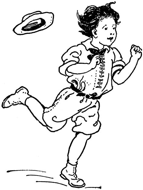 Black white cartoon vector illustration sad stock vector. Boy Hopping | ClipArt ETC