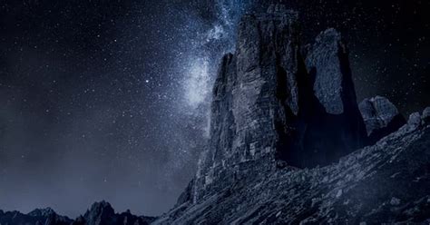 Milky Way Over Tre Cime At Night Dolomites Stock Video Envato Elements