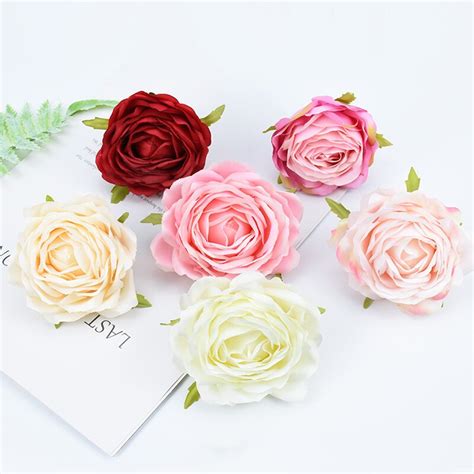 High Quality 8cm Silk Roses Head Flower Wall Artificial Decorative