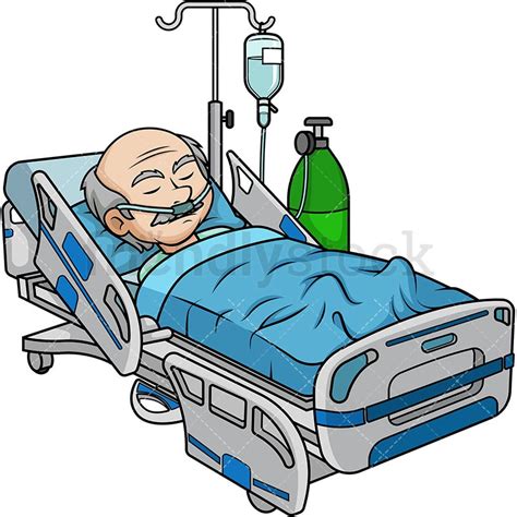Old Man In Hospital Bed Cartoon Clipart Vector Friendlystock In 2020