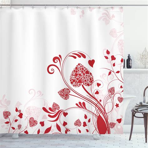 Ambesonne Valentines Day Shower Curtain Garden Of Romance 69wx70l