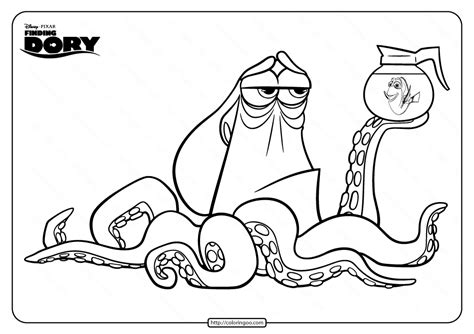 It happens within the sea. Disney Finding Dory and Hank Pdf Coloring Pages