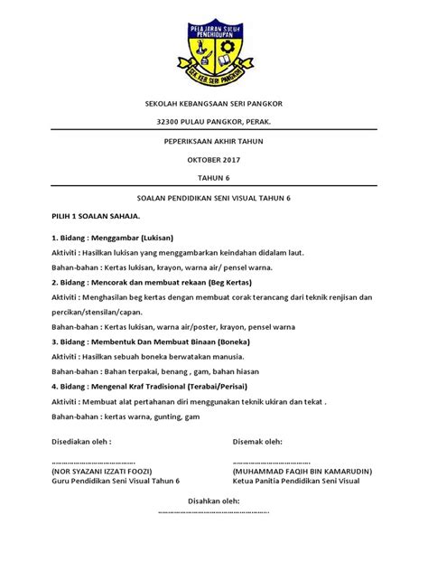 Rpt psv tahun 5 2021 : Soalan Psv Tahun 6