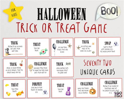 Halloween Trick Or Treat Game For Kids Kids Halloween Party Etsy