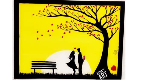 How To Draw Romantic Couple Under A Love Tree Valentines Day Special