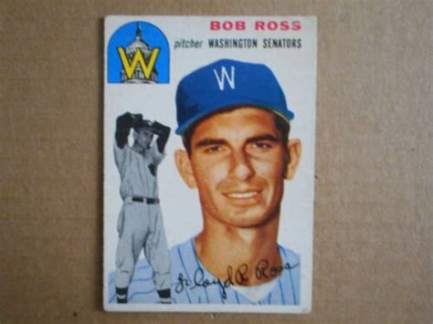 1954 Topps 189 Bob Ross Baseball Card Vg Ebay