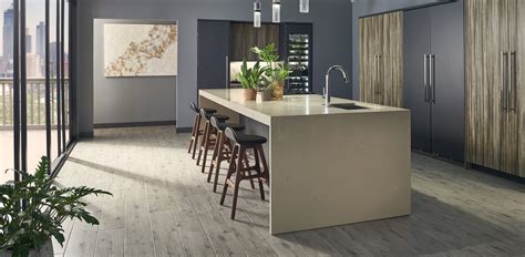 Though quartz countertops are hugely popular, a product as durable as quartz deserves some consideration for other surfaces as well. Kitchen Room Scene |fossil taupe quartz countertop