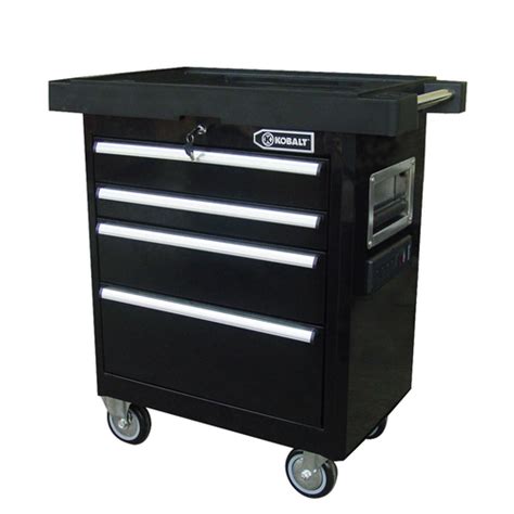 Kobalt 4 Drawer 27 Black Powder Coated Steel Tool Box Cabinet Ebay