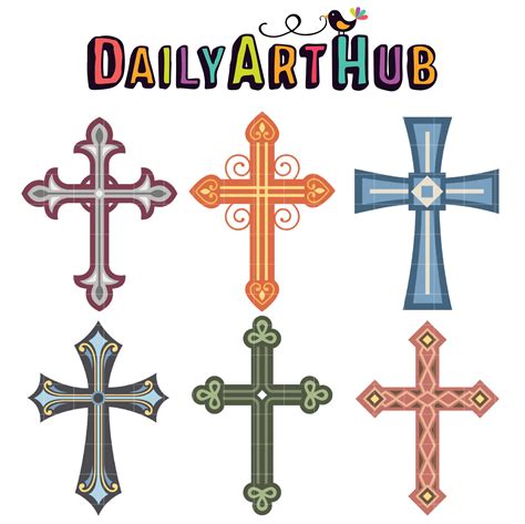 Ornate Cross Clip Art Set Daily Art Hub Free Clip Art Everyday